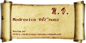 Modrovics Vénusz névjegykártya